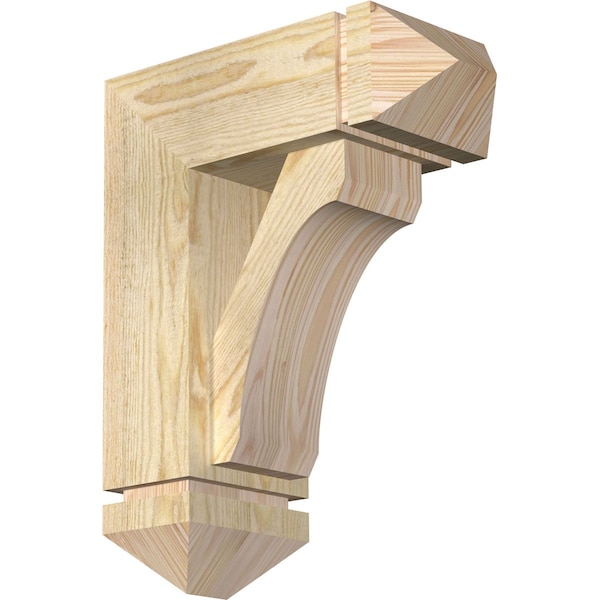 Ekena Millwork Legacy Arts and Crafts Rough Sawn Bracket w/ Offset Brace, Douglas Fir, 6"W x 14"D x 18"H BKT0604X14X18LEC03RDF - main